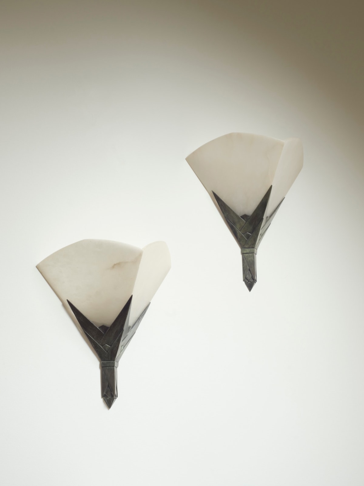 ALBERT CHEURET, Pair of 'Fleurs' wall light , c. 1940