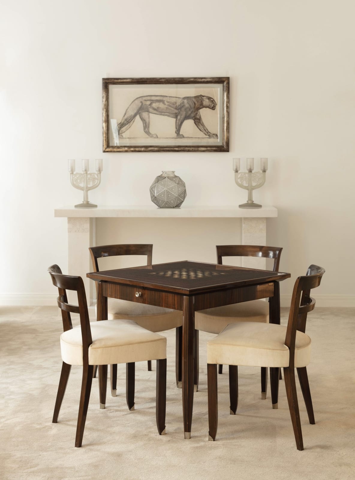 Jules leleu game tables and chairs set c 1940 galerie marcilhac