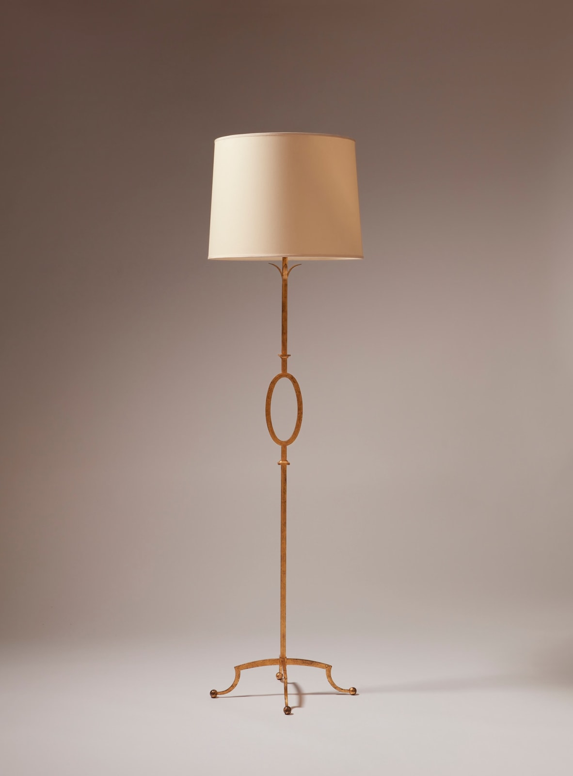 GILBERT POILLERAT, FLOOR LAMP, c. 1950