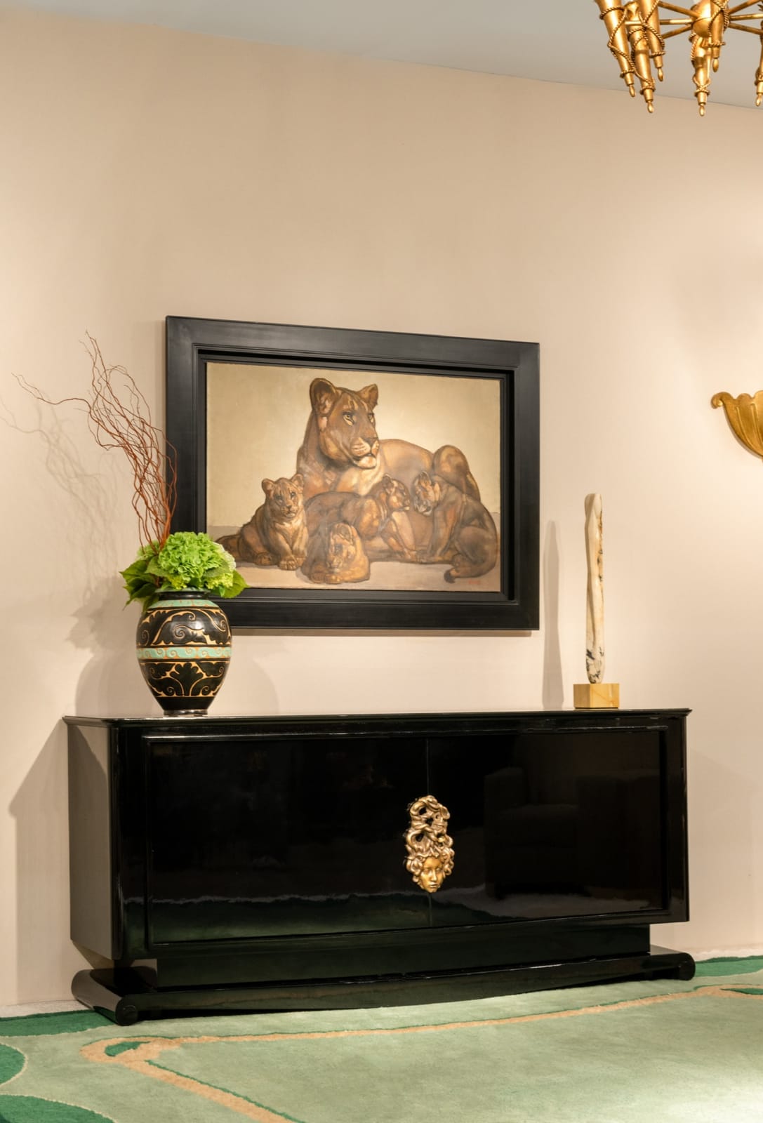 PAUL JOUVE, 'LIONNE ET SES LIONCEAUX', c. 1930