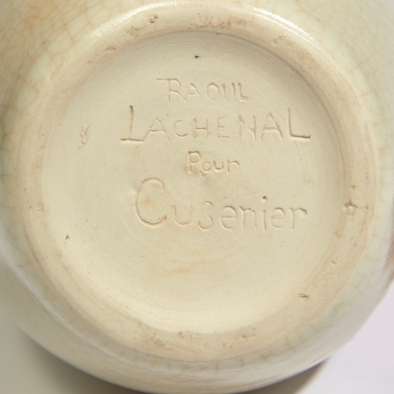 RAOUL LACHENAL, LIQUEUR BOTTLE, c. 1920