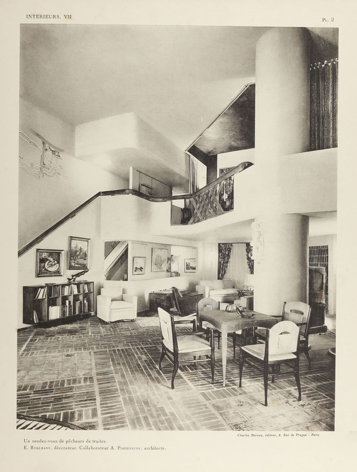 JACQUES-ÉMILE RUHLMANN, "RENDEZ-VOUS DES PÊCHEURS DE TRUITES" CHAIRS , c. 1932