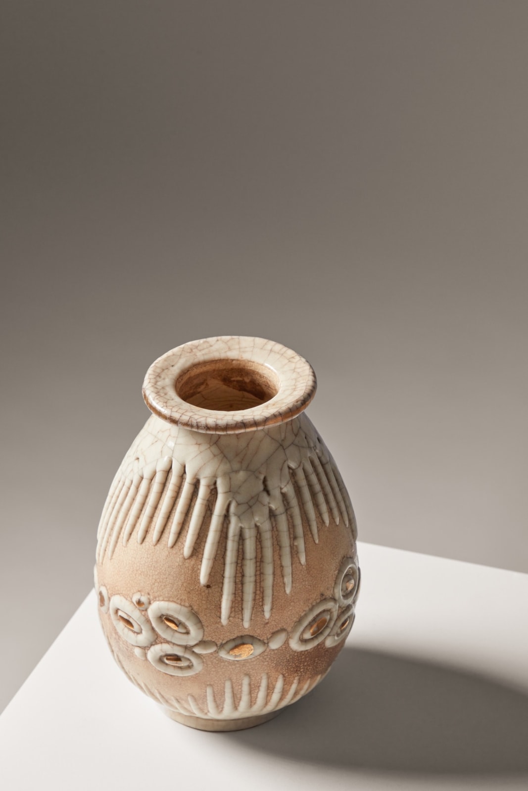 RENÉ BUTHAUD, 'PEAU DE SERPENT ET GALUCHAT' VASE, c. 1930