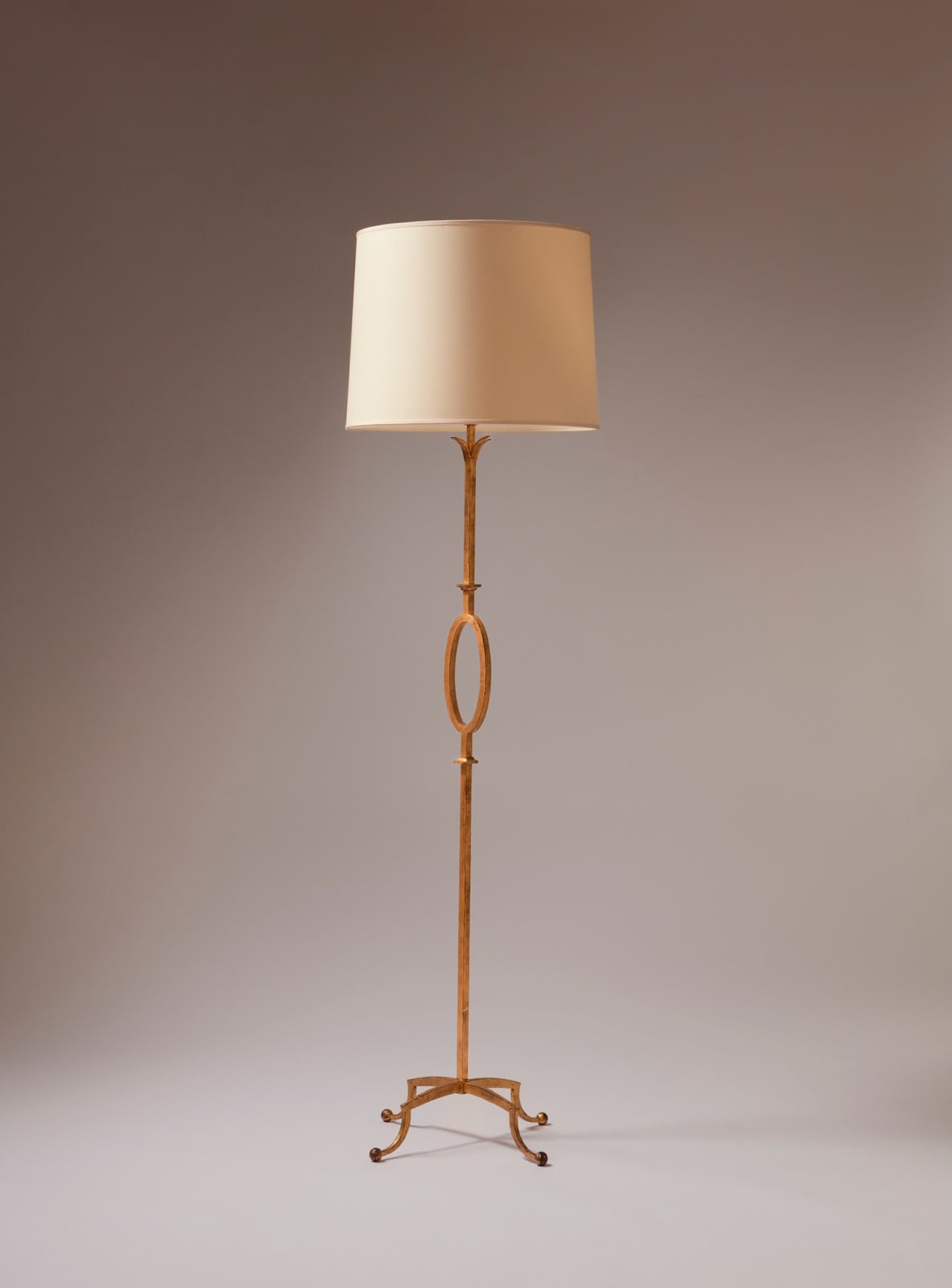 GILBERT POILLERAT, FLOOR LAMP, c. 1950