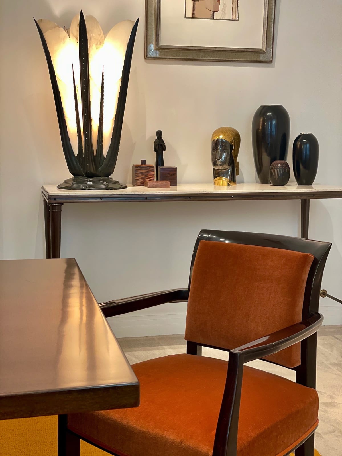 ALFRED PORTENEUVE, TWO ARMCHAIRS AND SIX CHAIRS, c. 1930