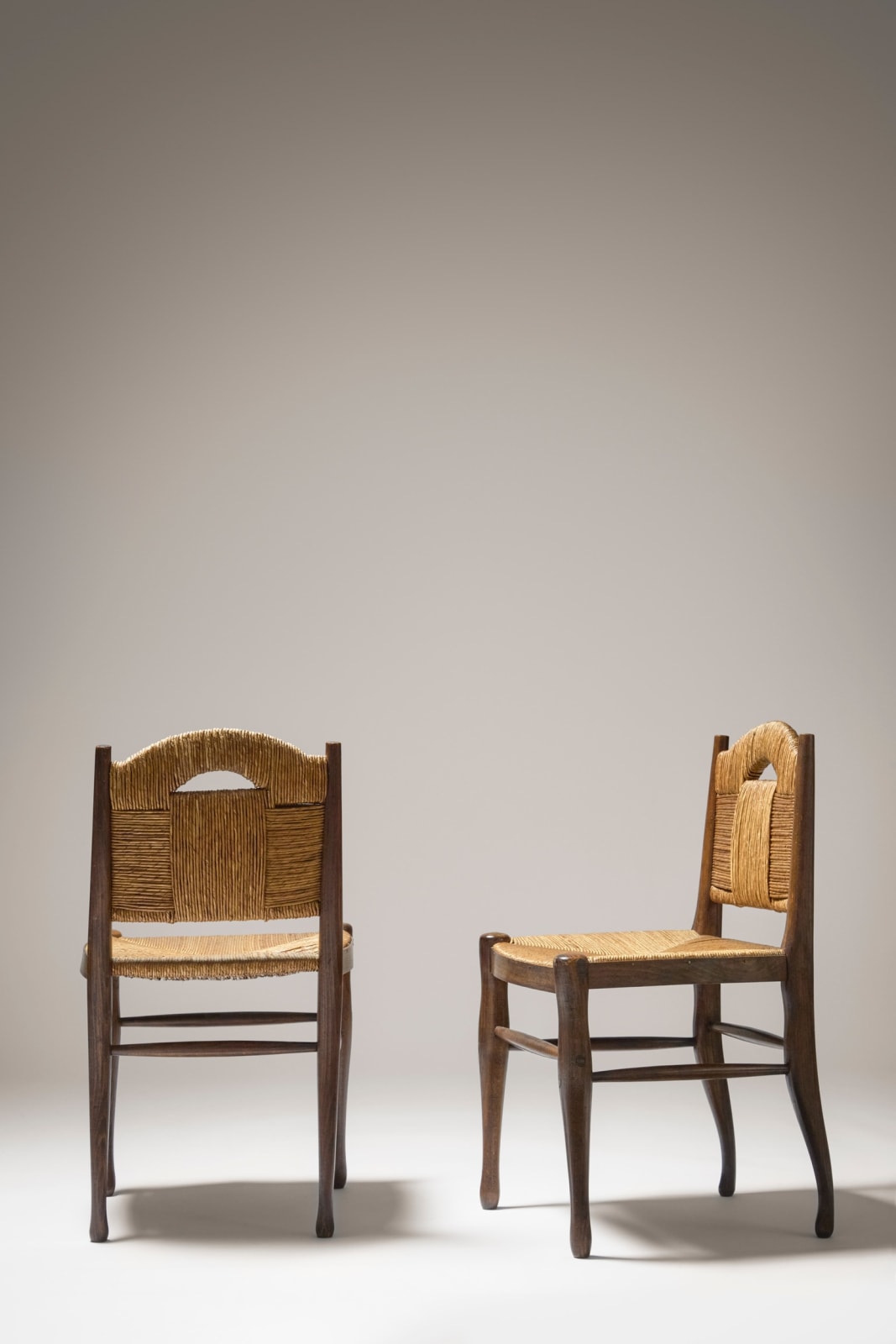 JACQUES-ÉMILE RUHLMANN, "RENDEZ-VOUS DES PÊCHEURS DE TRUITES" CHAIRS , c. 1932