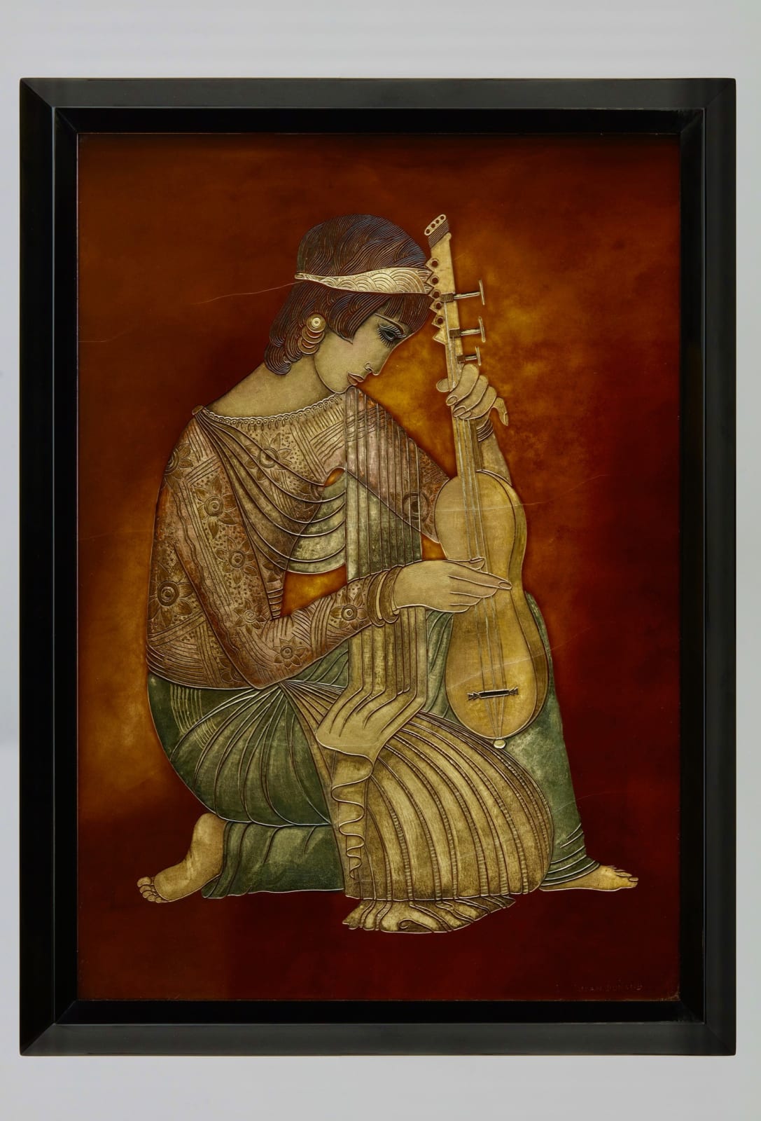 JEAN DUNAND, « Jeune fille agenouillée jouant du luth », c. 1930