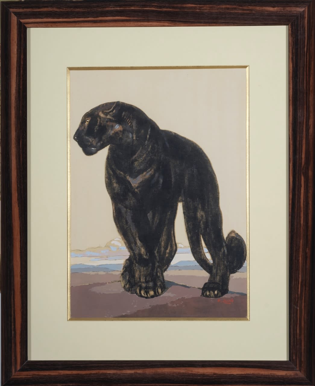 PAUL JOUVE, 'PANTHÈRE NOIRE DEBOUT', c. 1929