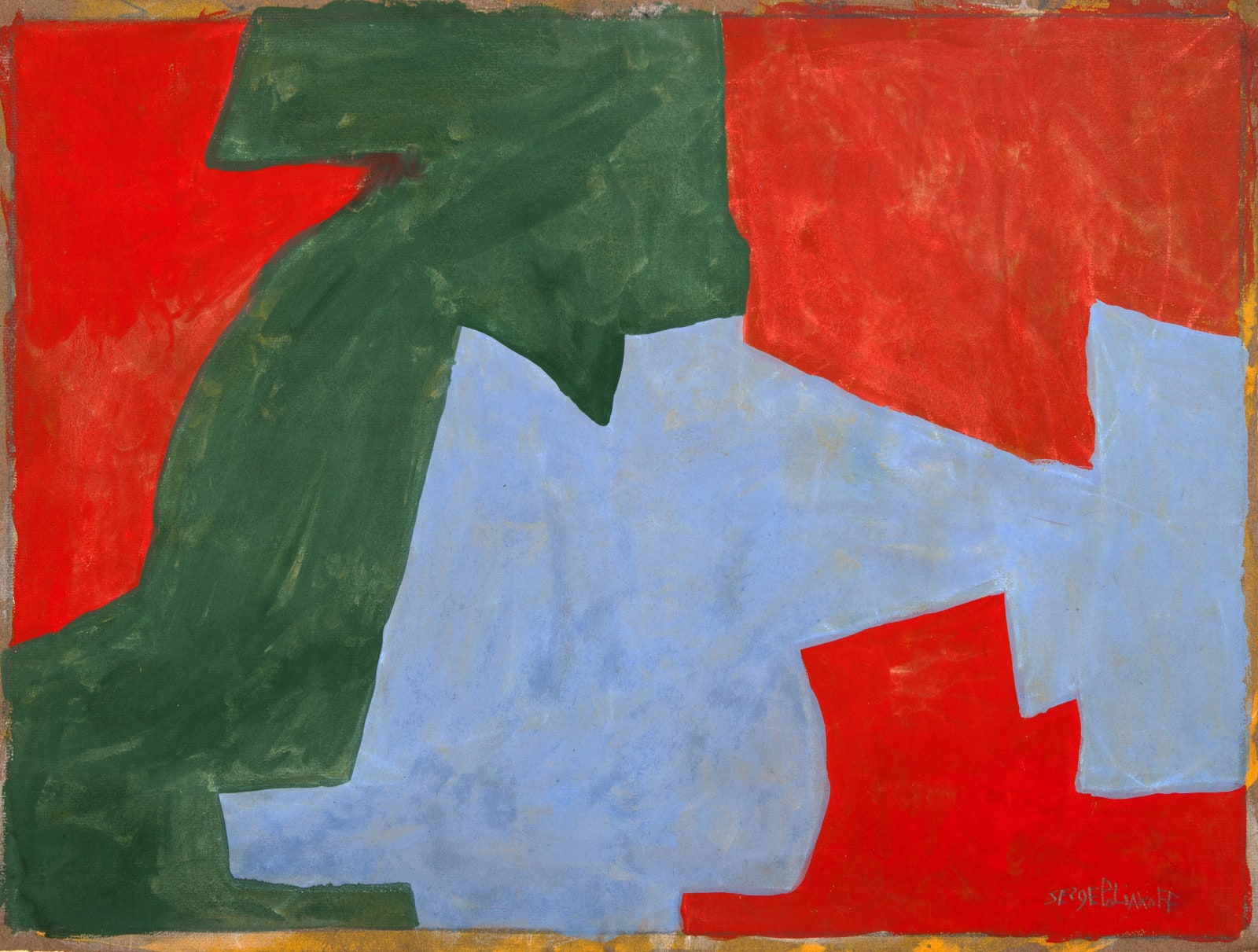 Serge Poliakoff, « Composition verte, bleue et rouge » , 1960