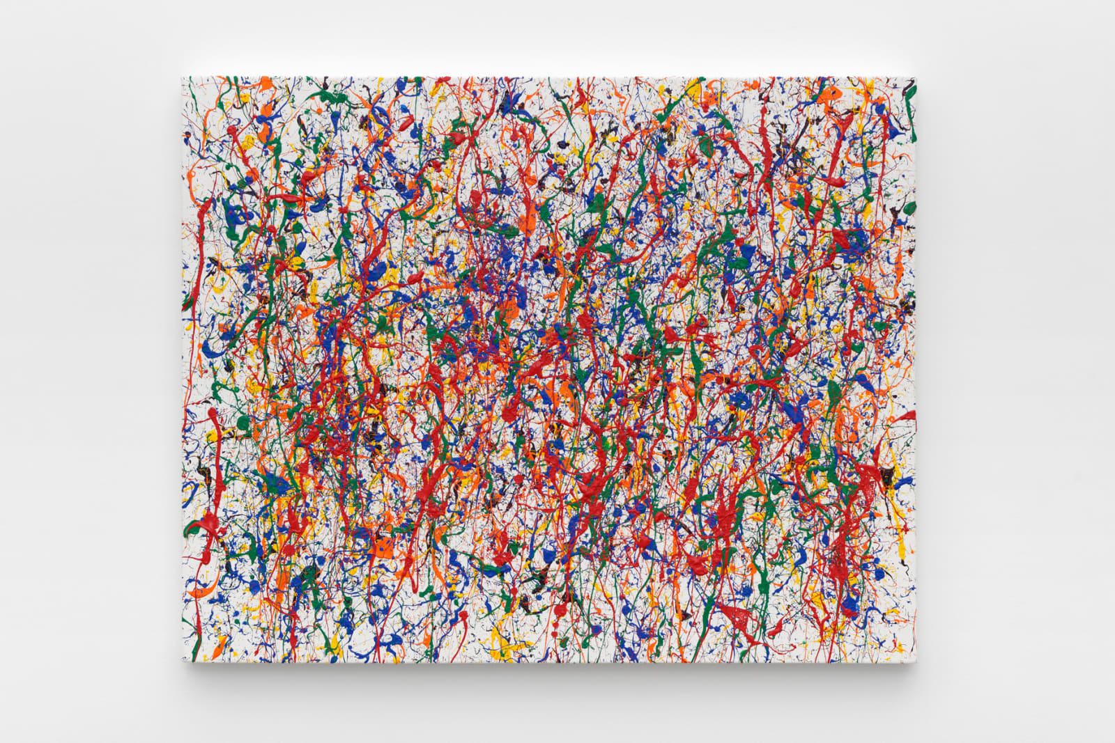 Morgan Fisher, Three Gray Paintings (violet/yellow, orange/blue, green/red), 2022