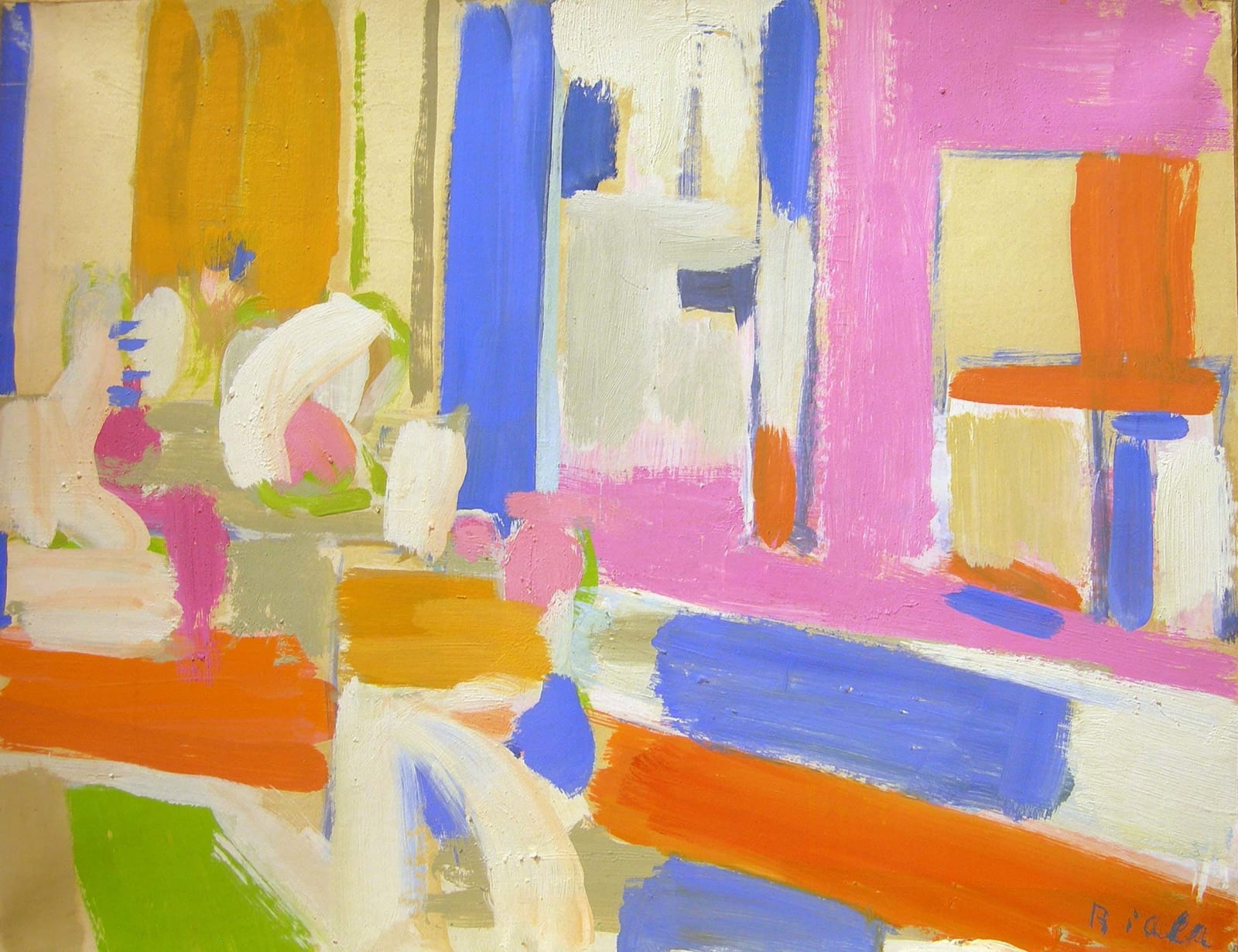 JANICE BIALA, Interieur ( roses et fleurs ), 1966