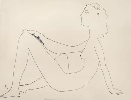 Pablo Picasso, Nu assis, de profil, 1947