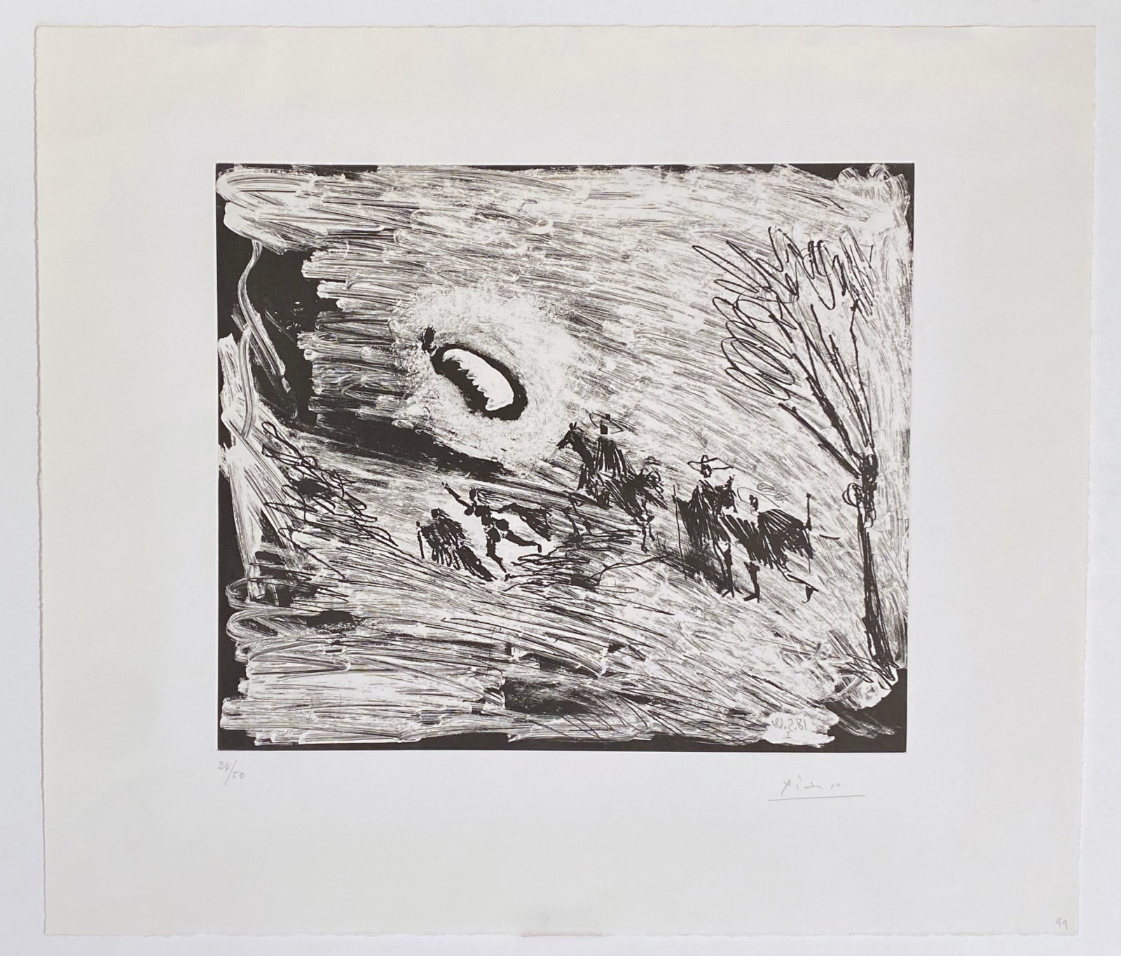 Pablo Picasso, La Célestine fuite sous la lune (Suite 347), 1968