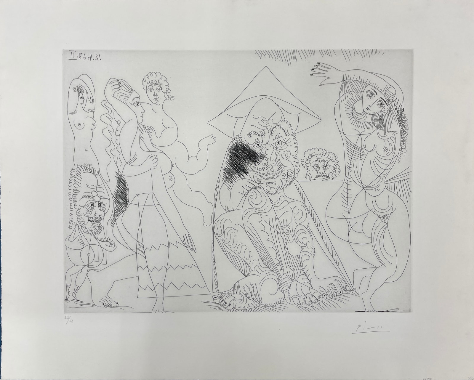 Pablo Picasso, Viel homme au chapeau Tonkinois songeant aux amours des vieux messieurs, 1968