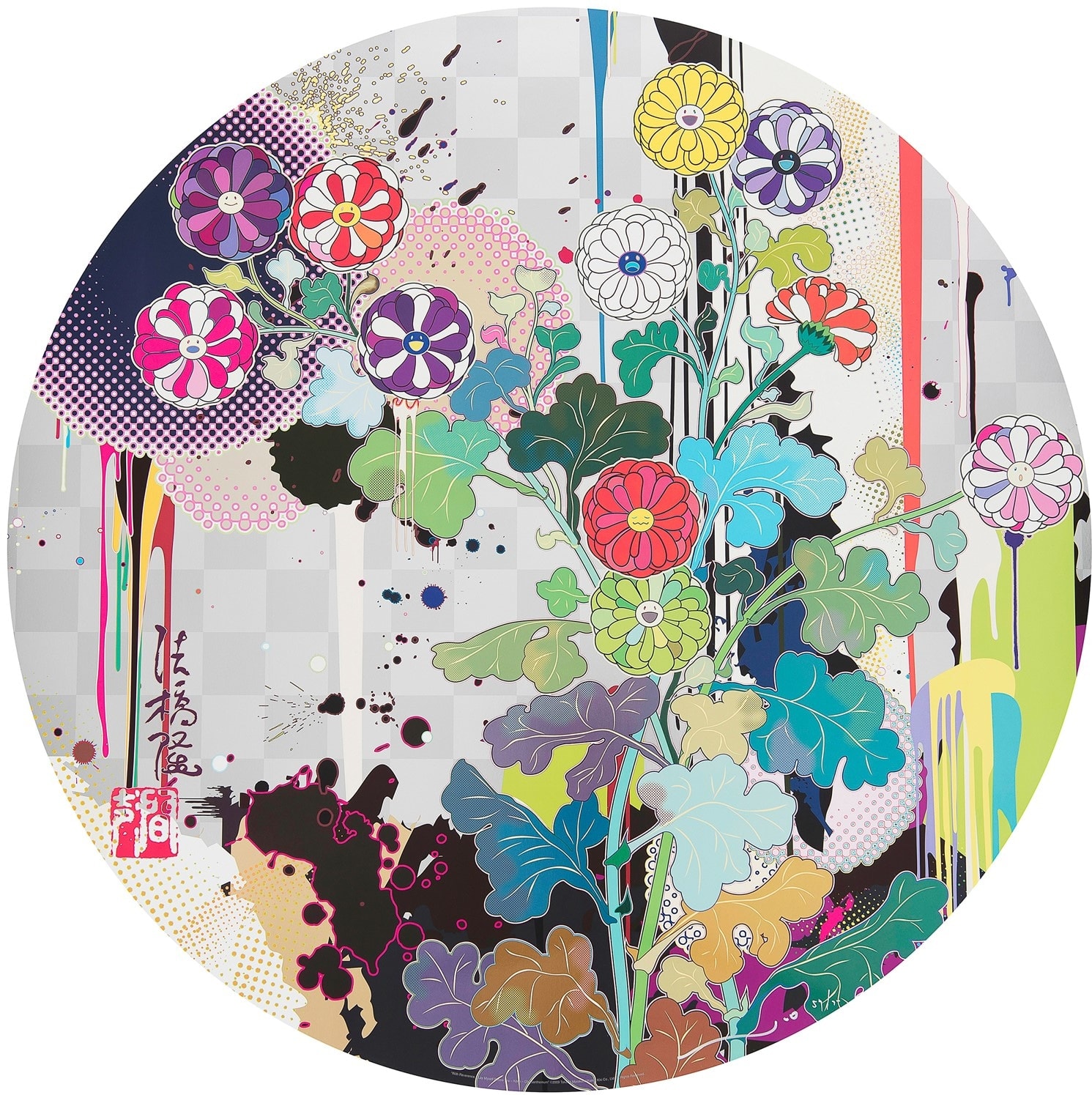 Takashi Murakami, With Reverence, I Lay myself before you-Kōrin-Chrysanthemum, 2009