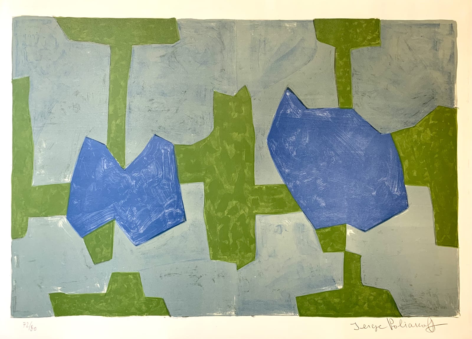 Serge Poliakoff, Composition bleue et verte, 1969