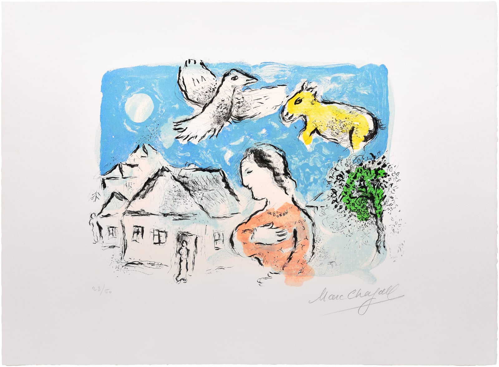 Marc Chagall, Le village (2nd state), 1977