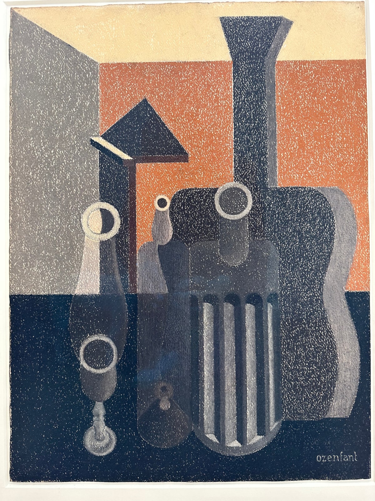 Amédée Ozenfant, Guitare, bouteilles et verre à pied, c.1925