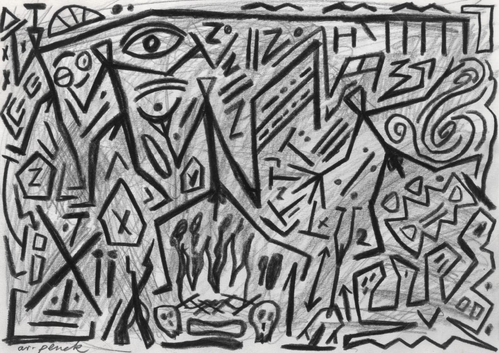 A.R Penck, Herabsteigender - Kontrolle