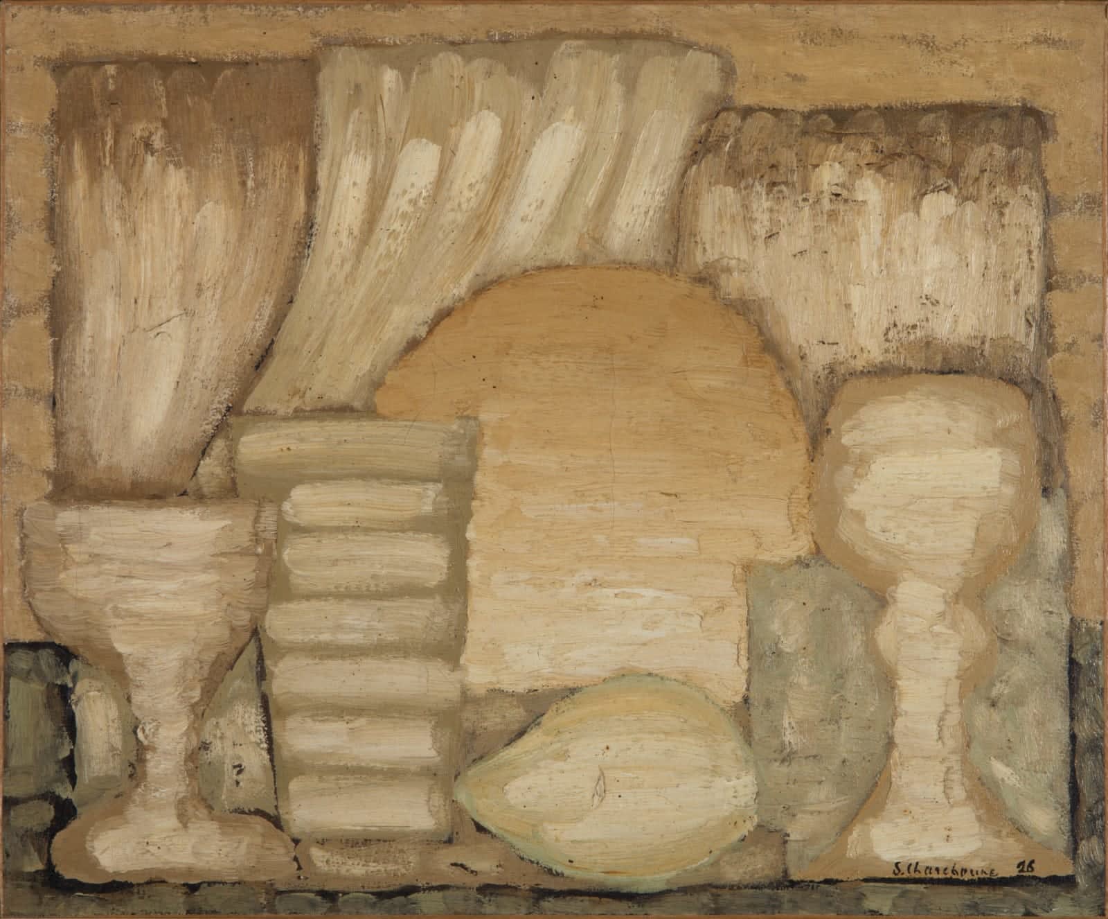 Serge Charchoune, Nature morte au champagne, 1926