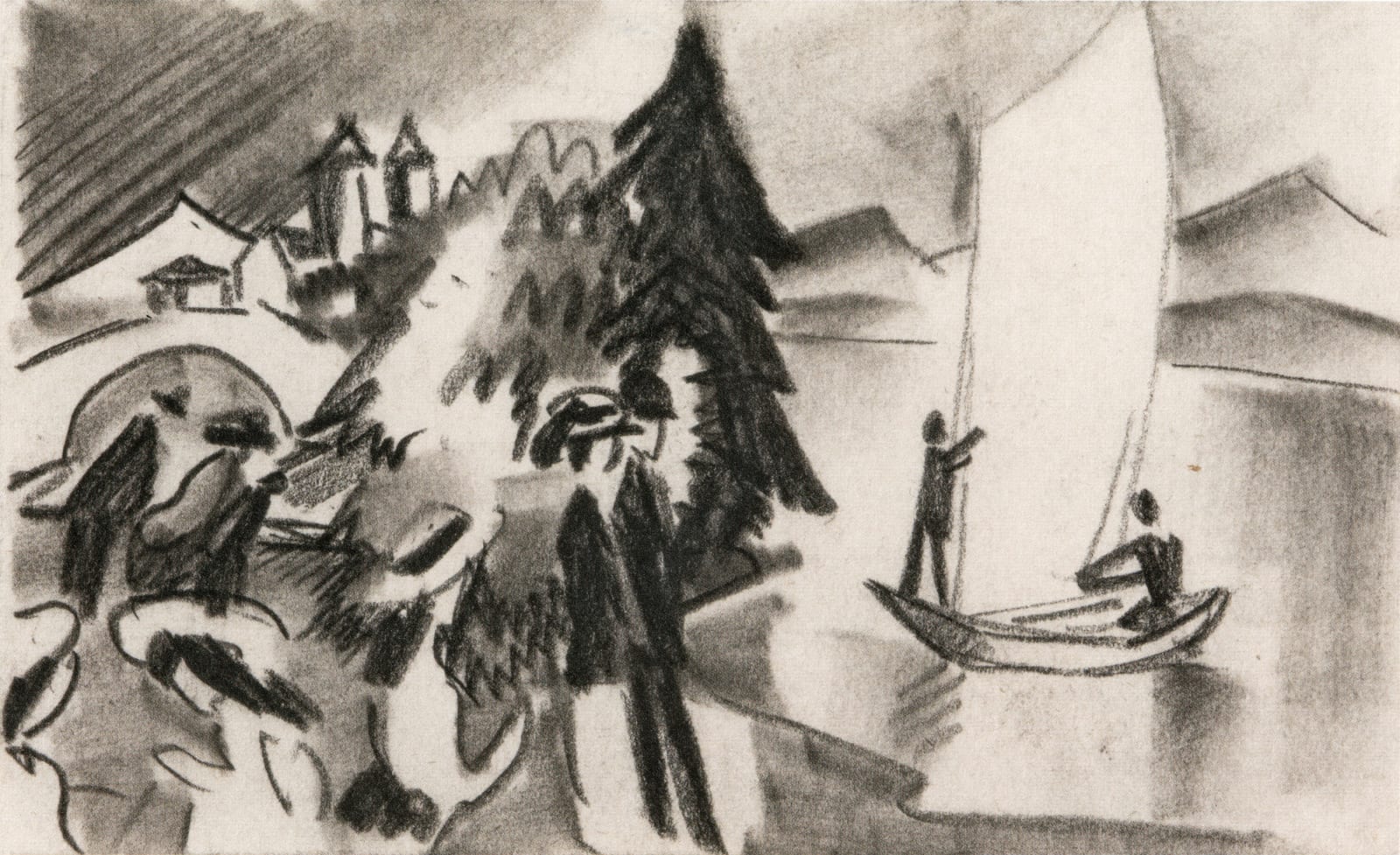 AUGUST MACKE, Studie "Gelbes Segel", 1913