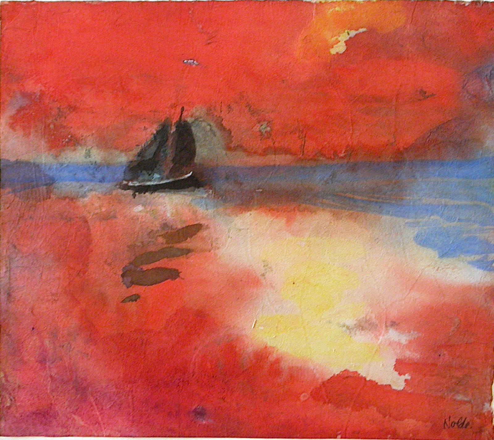 EMIL NOLDE, Segler auf rotem Meer, 1946 - 1947