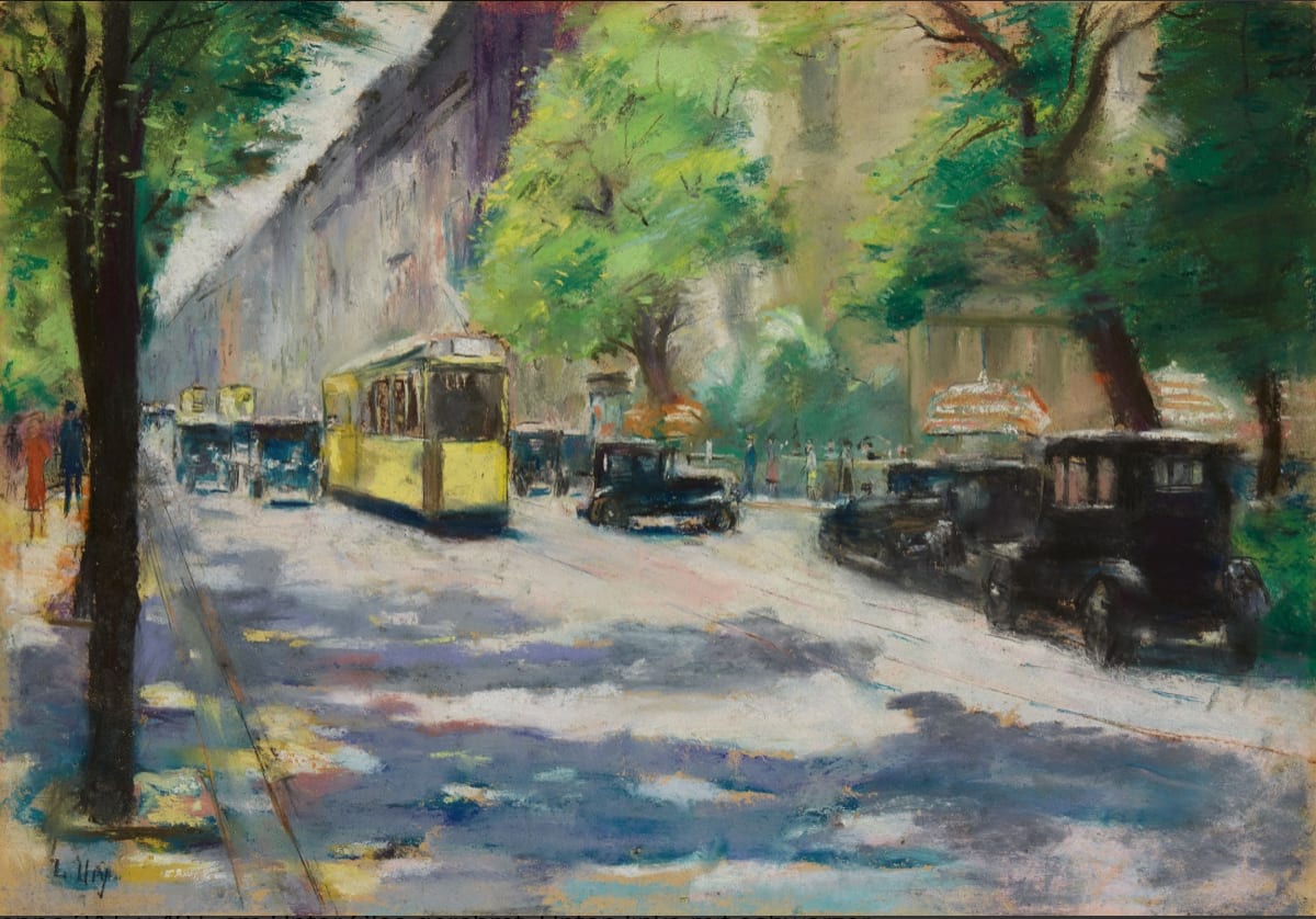 LESSER URY, Blick auf die Konditorei Moritz Dobrin in der Lennéstraße 1 im Tiergarten, Berlin, ca. 1926