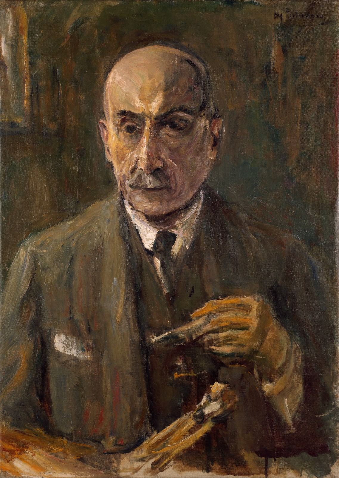 MAX LIEBERMANN, Selbstbildnis mit Pinsel und Palette, 1933