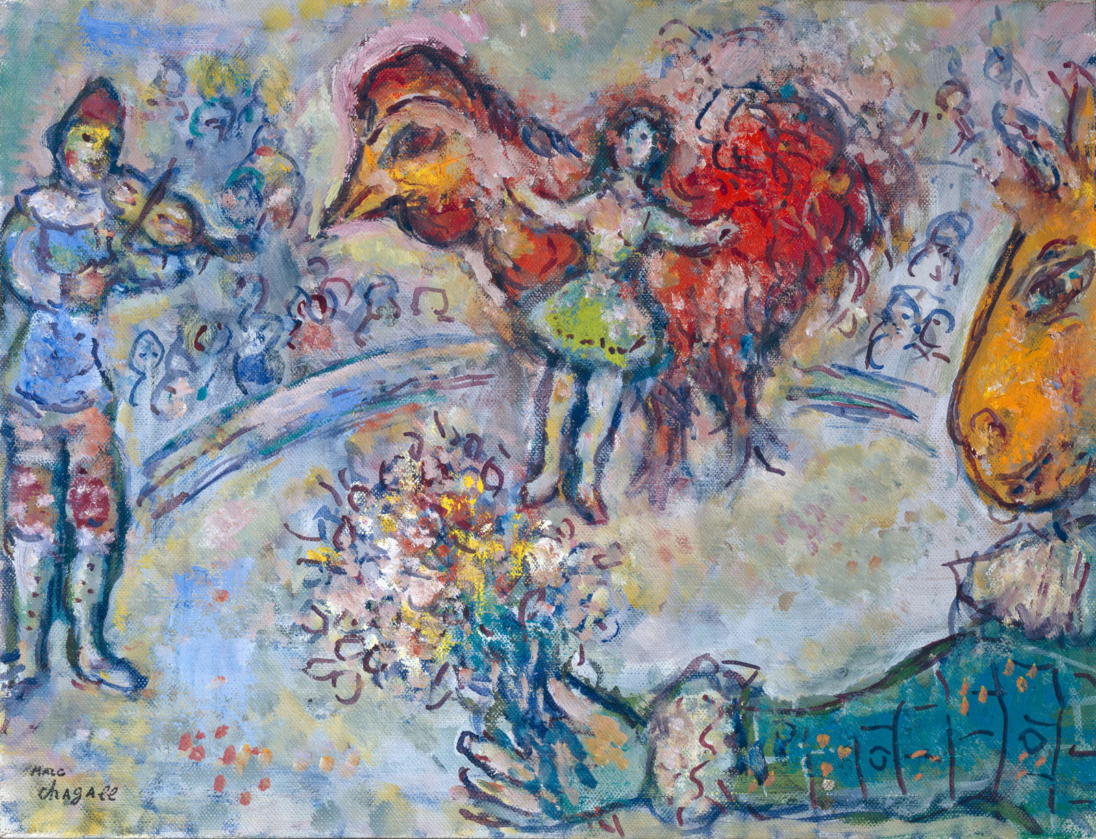 MARC CHAGALL, La Danseuse au coq rouge, 1972