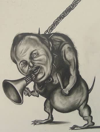 Sue Coe, Rush, The Barker, 2004