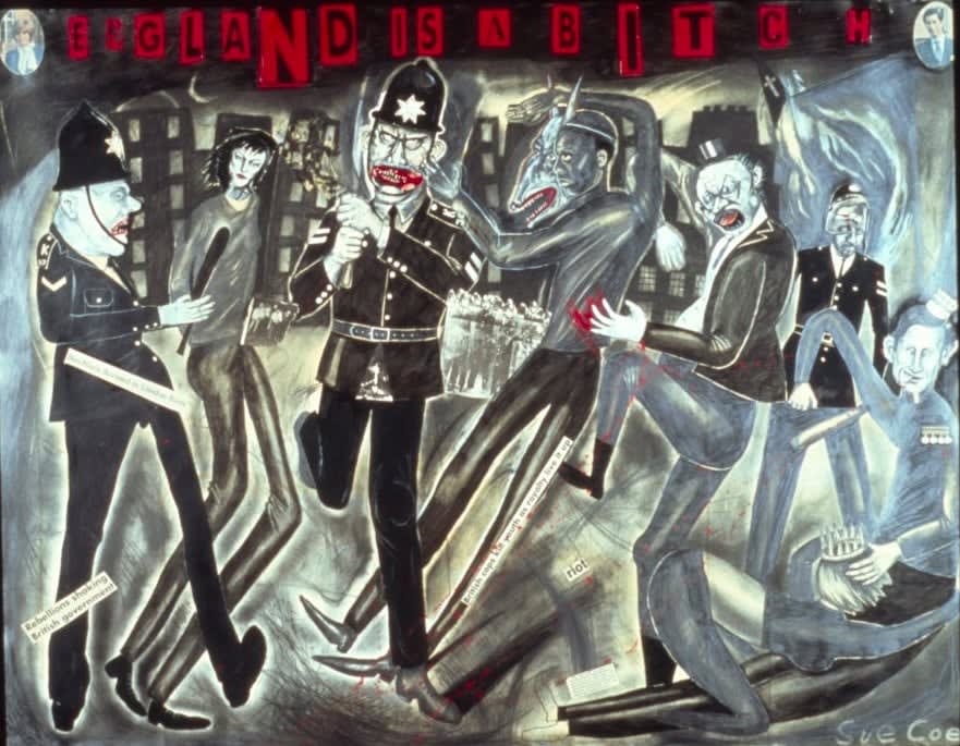 Sue Coe, England is a Bitch, 1982