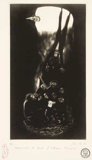 Sue Coe, Malcolm X and J. Edgar Hoover, 1992