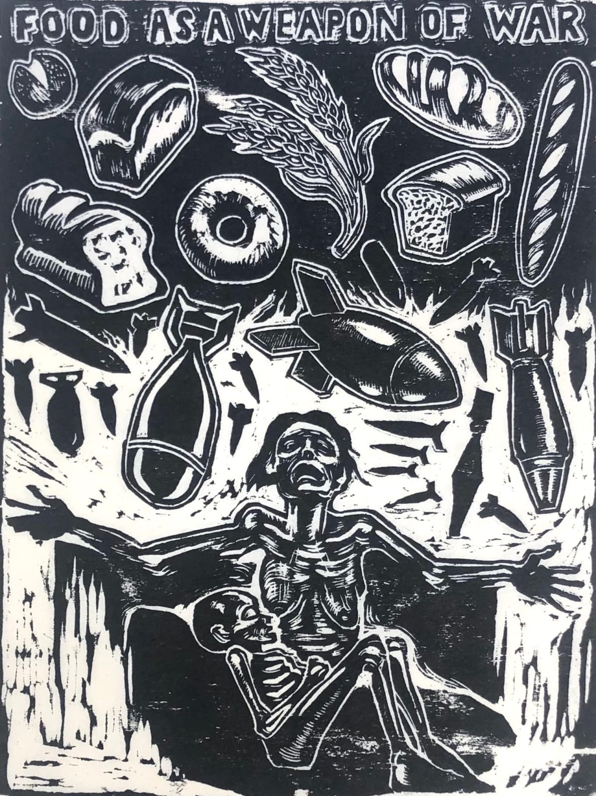 Sue Coe, Food as Weapon, 2022