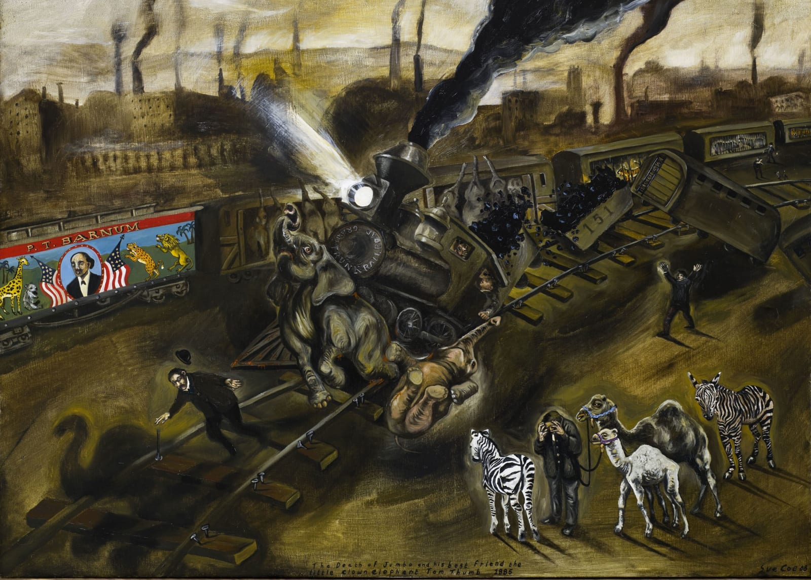 Sue Coe, The Death of Jumbo (Large), 2008