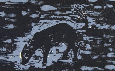 Sue Coe, Deer in the Snow, 2010