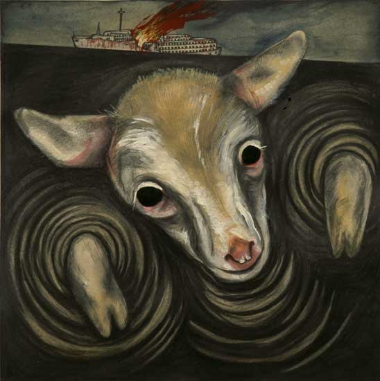 Sue Coe, The Last Drowning Sheep, 2002