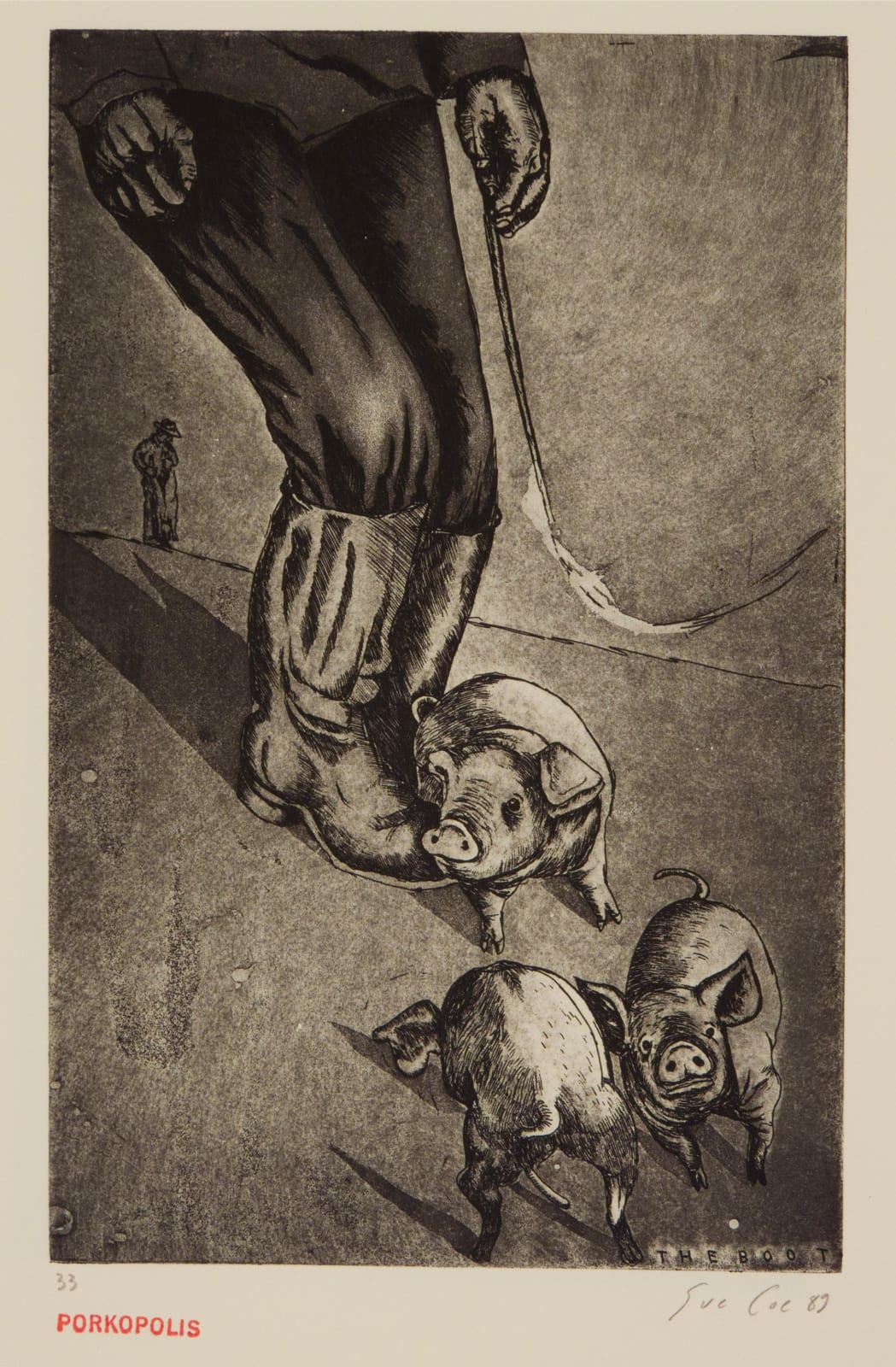 Sue Coe, The Boot, 1989