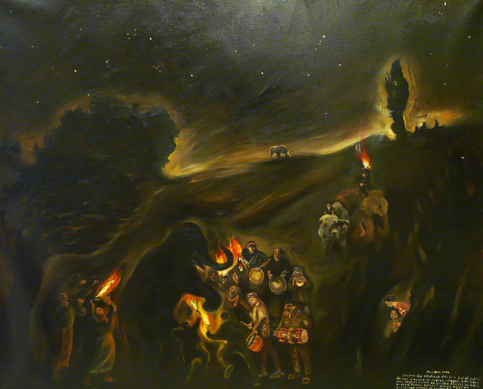 Sue Coe, Osama Bin Elephant, 2008