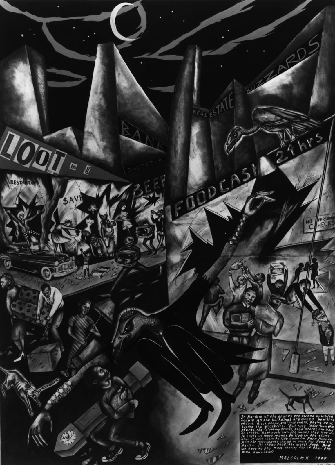Sue Coe, Looting, 1985