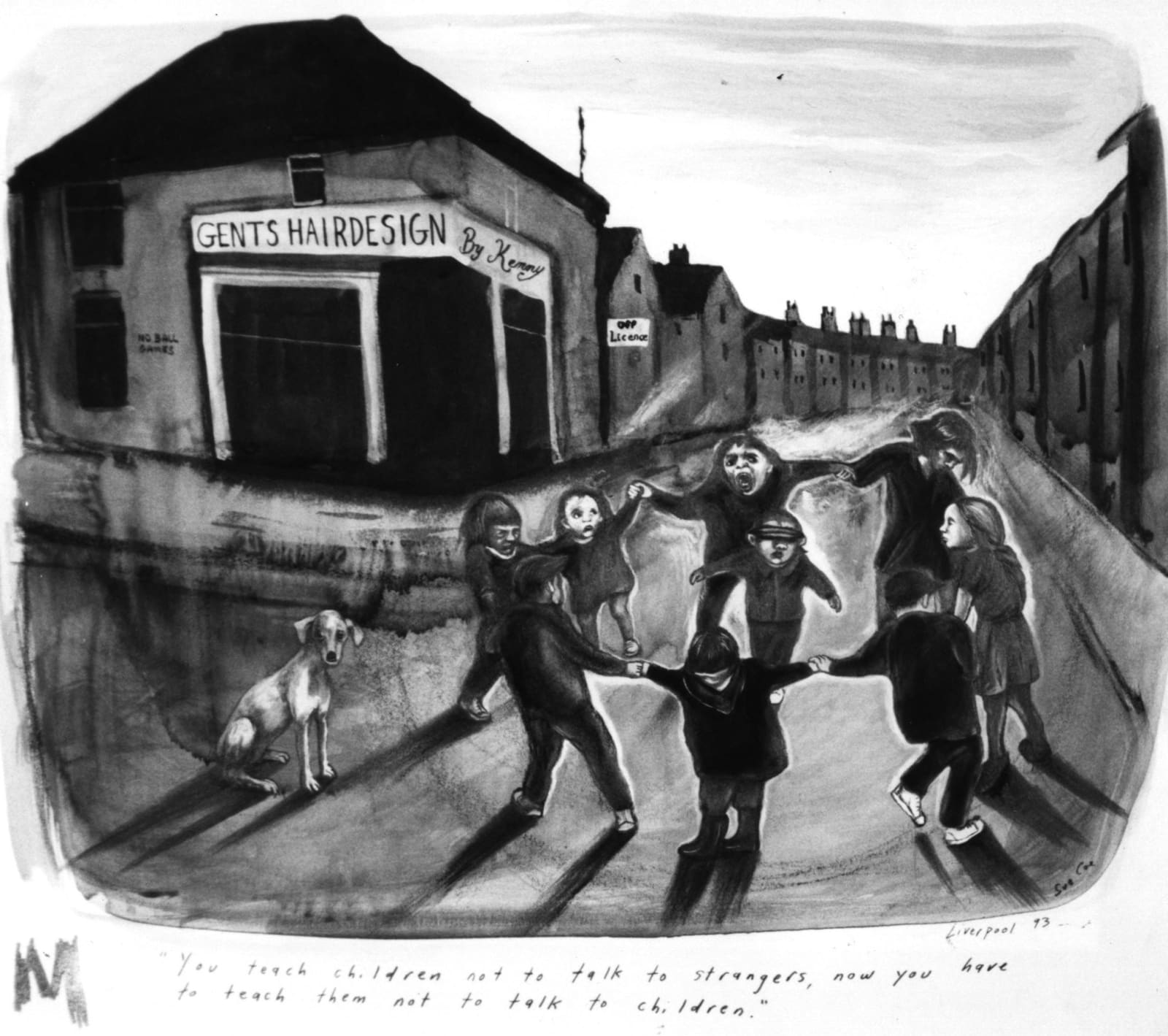 Sue Coe, You Teach Children Not to Talk to Strangers, Now Y, 1993