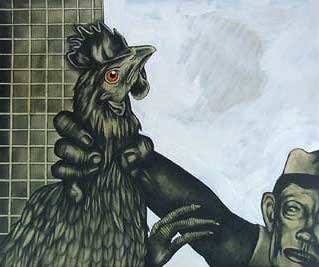 Sue Coe, 5.5 Billion Chickens Killed Each Year, 1990