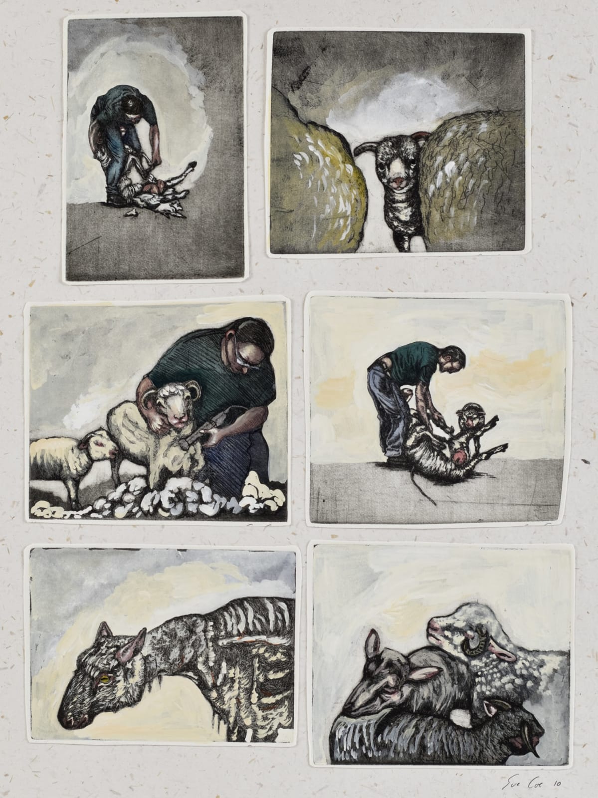 Sue Coe, The Sheep Shearer, 2010