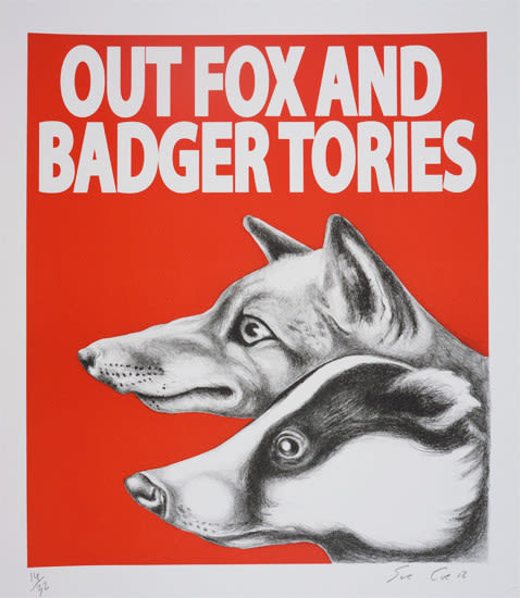 Sue Coe, Out Fox and Badger Tories, 2012