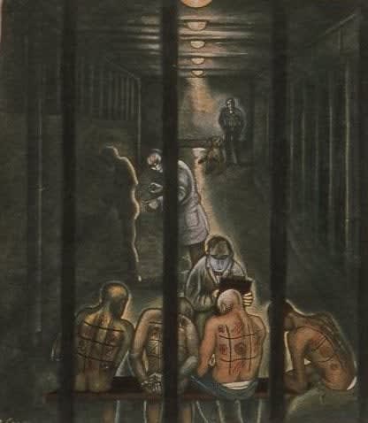 Sue Coe, Testing on Prisoners, 1999