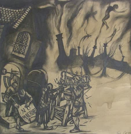 Sue Coe, Luddites Smash the Frames, 2005