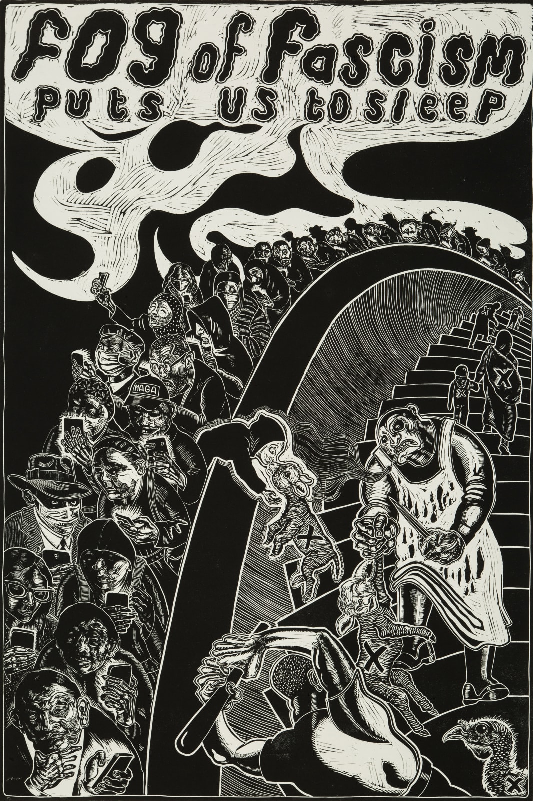 Sue Coe, Fog of Fascism, 2020