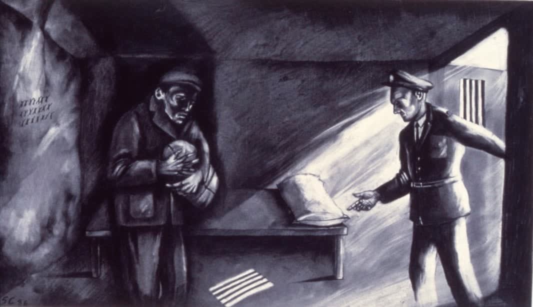 Sue Coe, Prisons Are a Growth Industry, 1986