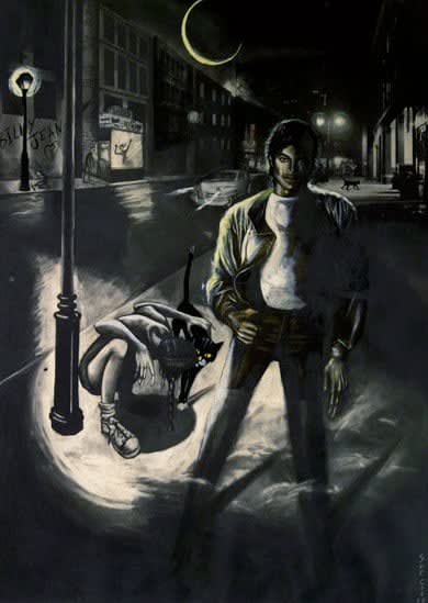 Sue Coe, Michael Jackson/Billie Jean, 1984