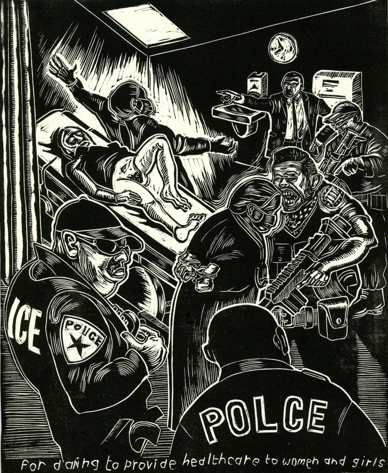 Sue Coe, Abortion Vigilantes (For Daring to Provide Healthcare to Women and Girls), 2022