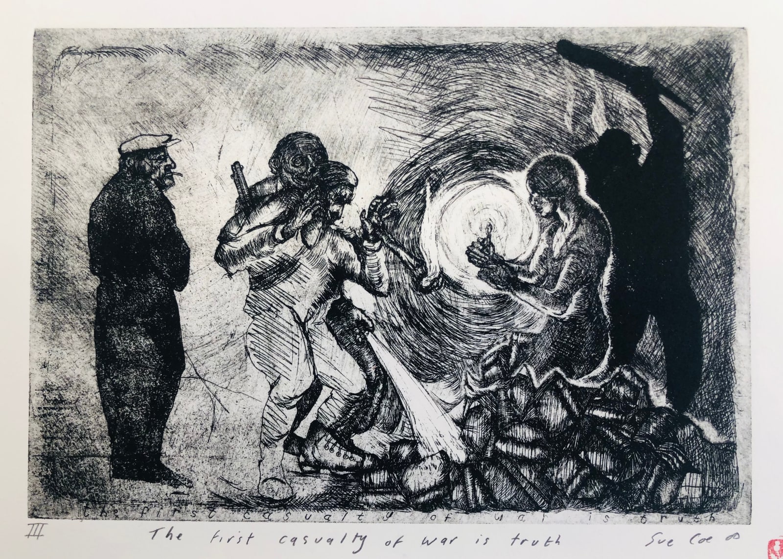 Sue Coe, The First Casualty of War is Truth, 2000